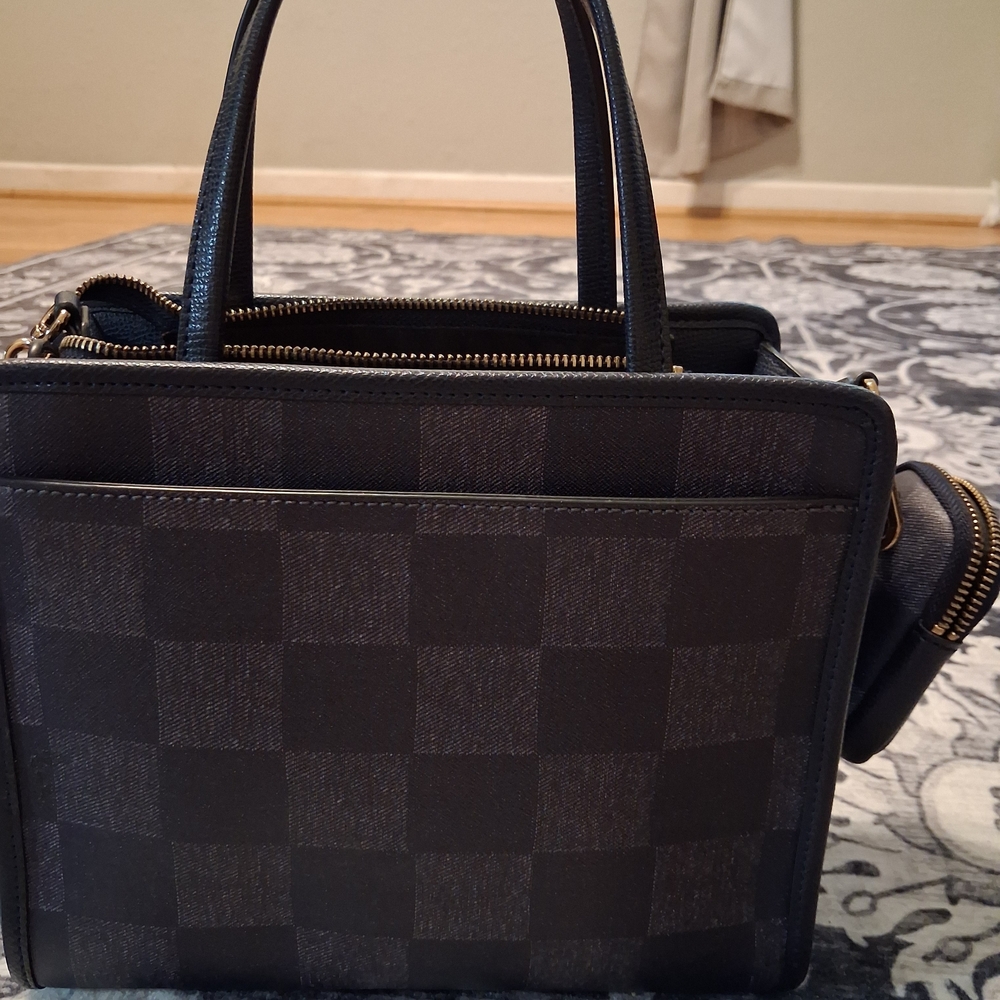 Karl Lagerfeld Womens Blue/Dark Blue Check Crossbody Bag - Picture 6 of 7